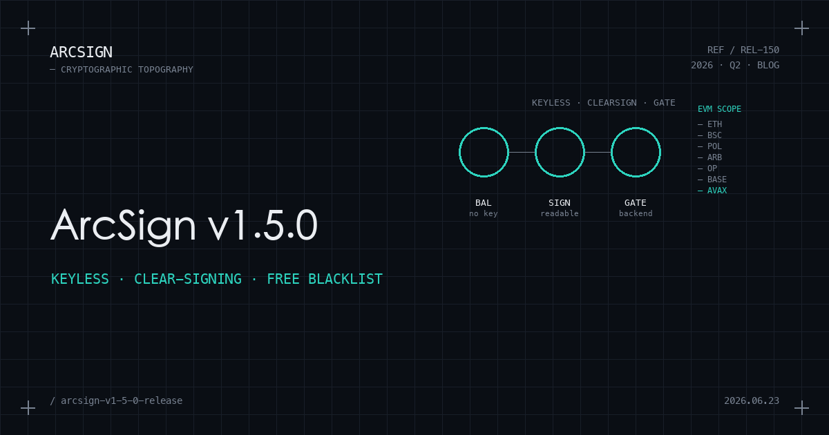 ArcSign v1.5.0：餘額免 API key、所見即所簽、免費黑名單檢查